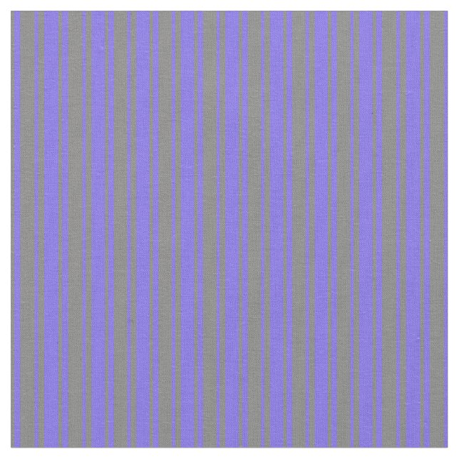 Grey & Medium Slate Blue Stripes Fabric (Close Up)