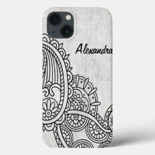 Grey Mehndi Motif iPad Air Case