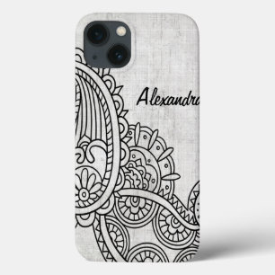 Grey Mehndi Motif iPad Case