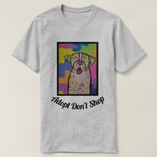 Grey Men's T-shirt with colourful dog design