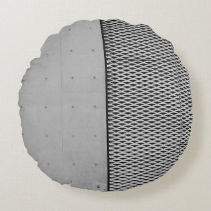 Grey metal galvanised sheet round cushion