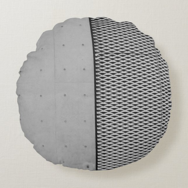 Grey metal galvanised sheet round cushion (Front)