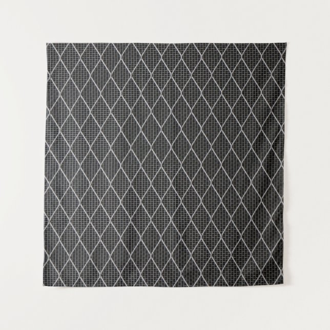 Grey metal wire fence tapestry (Front)