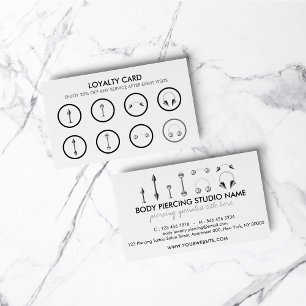Grey Metallic Black Body Piercing Loyalty Card