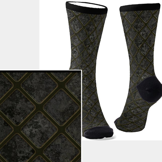 Grey Metallic Tiles Effect Socks (Creator Uploaded)