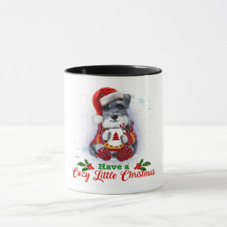 Grey Miniature Schnauzer Have A Cosy Christmas Mug