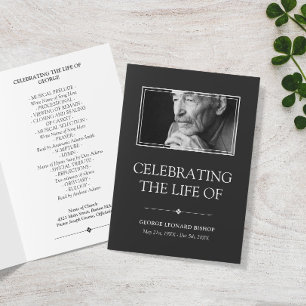 Grey Minimal Celebration of Life Funeral Program
