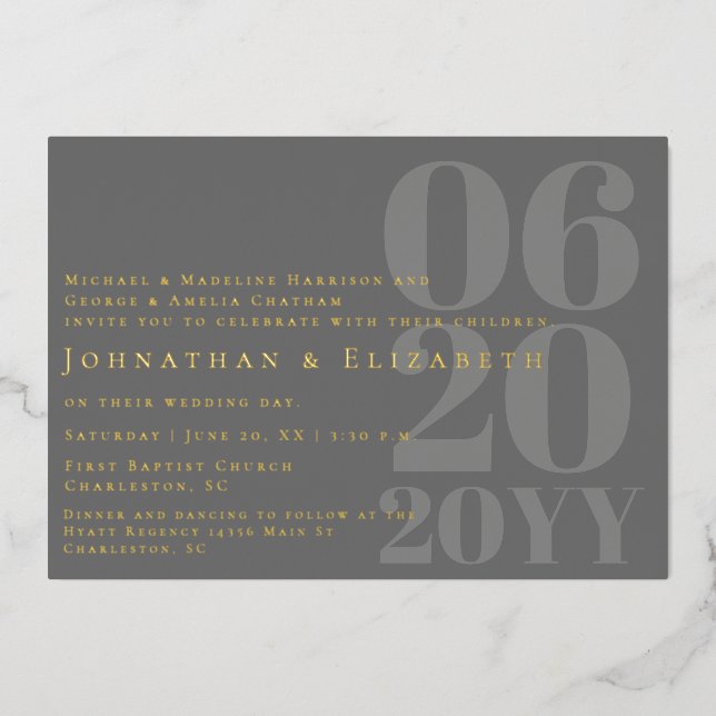 Grey Minimalist Bold Type Photo Wedding (Front)