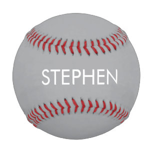 Grey minimalist custom name  baseball