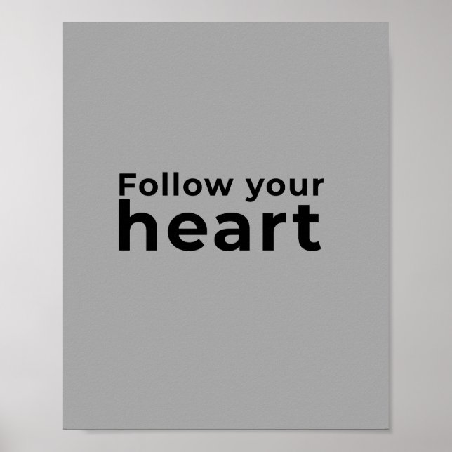 Grey minimalist inspirational quote  poster (Front)