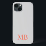 Grey Minimalist Modern Initial Monogram iPhone 13 Case<br><div class="desc">Minimalist Modern Initial Monogram. Create your own personalised iPhone Case with custom initial name.</div>