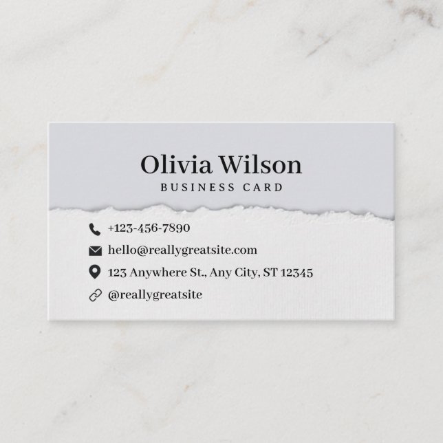 Grey Minimalist modern simple qr business card (Front)
