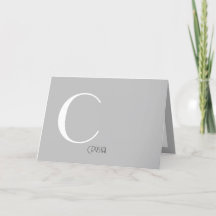 Grey Minimalist Monogram Custom Name