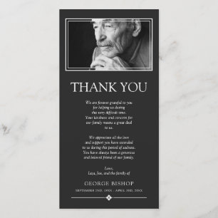 Grey Minimalist Photo Sympathy Thank You Card