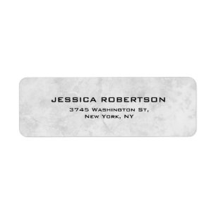Grey Minimalist Plain Elegant Modern Trendy Return Address Label