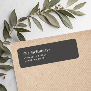 Grey Minimalist Return Address Label