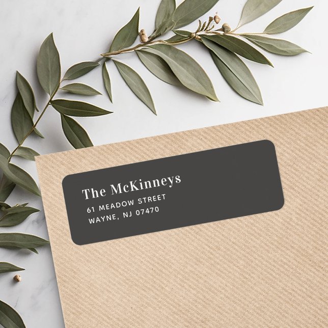 Grey Minimalist Return Address Label (Creator Uploaded)