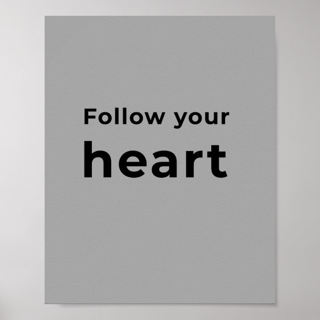 Grey minimalist wall art typography  (Front)