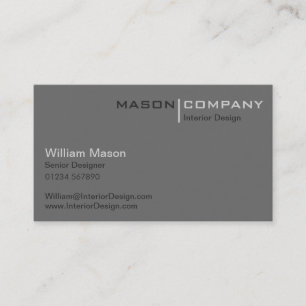 Grey Minimalistic Corporate Business Card