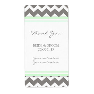 Grey Mint Chevron Wedding Labels