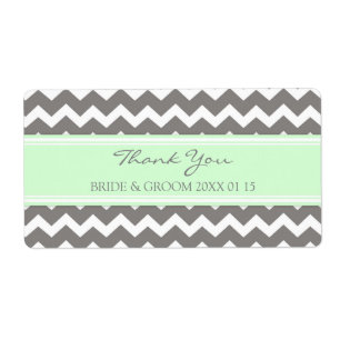 Grey Mint Chevron Wedding Labels