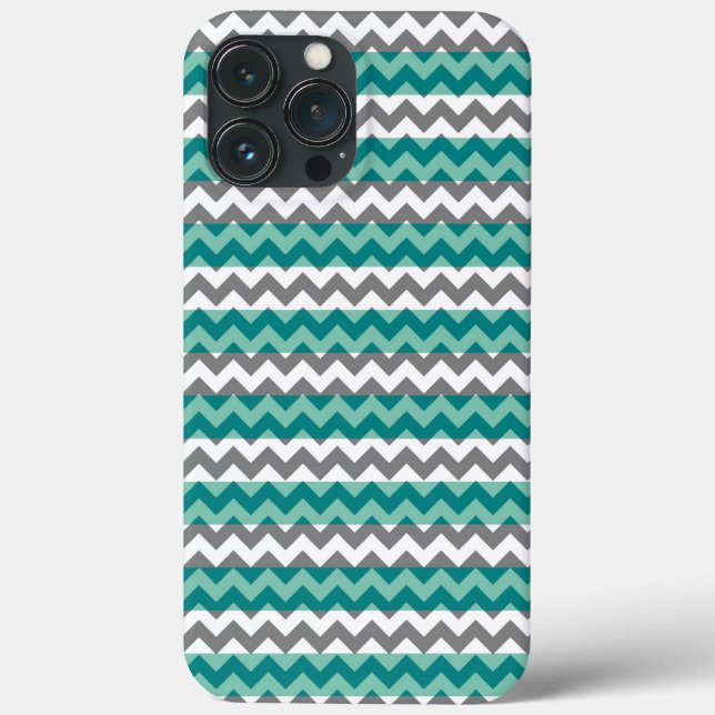 Grey Mint Chevron Zigzag Case-Mate iPhone Case (Back)