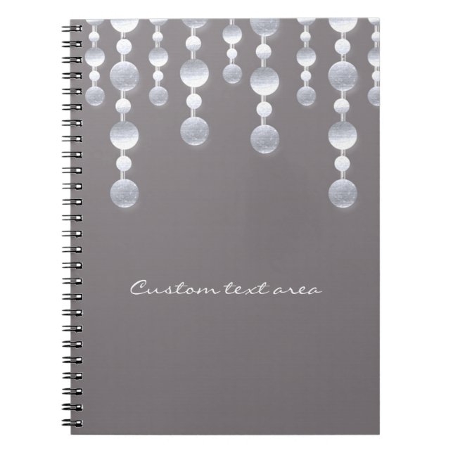 Grey Mirror Glam Glamour Chic Notebook journal (Front)