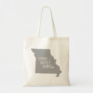 Grey Missouri Home Sweet Home State Tote Bag
