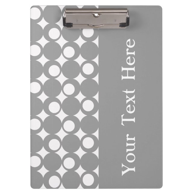 Grey Mod Ball Design with custom text Clipboard (Front)
