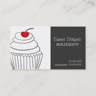 Grey mod custom cupcake business cards