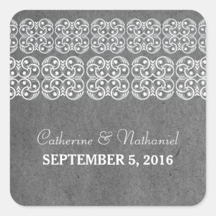 Grey Modern Bohemian Wedding Stickers