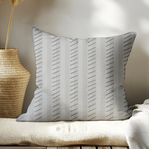 Grey Modern Boho Stripes  Cushion