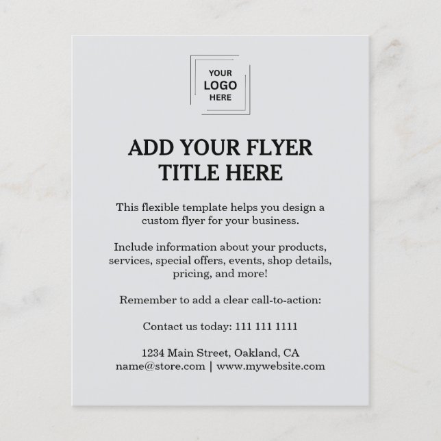 Grey Modern Business Custom Flyer Design (Front)