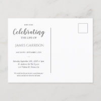 Grey Modern Celebration of Life With Photo Funeral