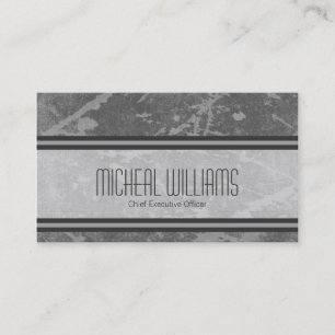 Grey Modern CEO Company Business Cards