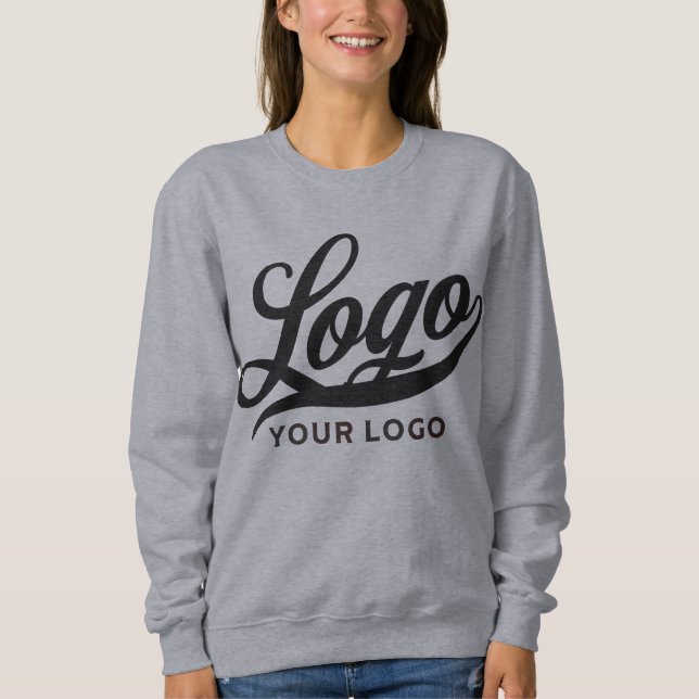 Grey Modern Company Logo Swag Business Woman Sweatshirt (Front)
