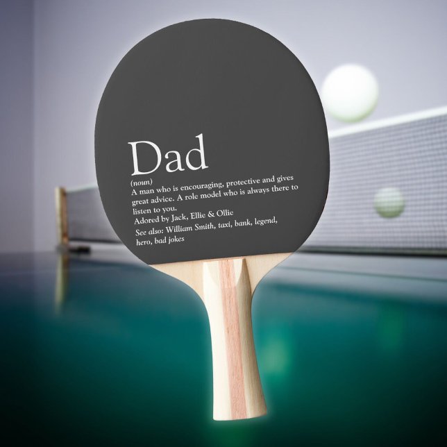 Grey Modern Cool Dad Daddy Father Definition  Ping Pong Paddle (Gray Modern Cool Dad Daddy Father Definition Ping Pong Paddle)