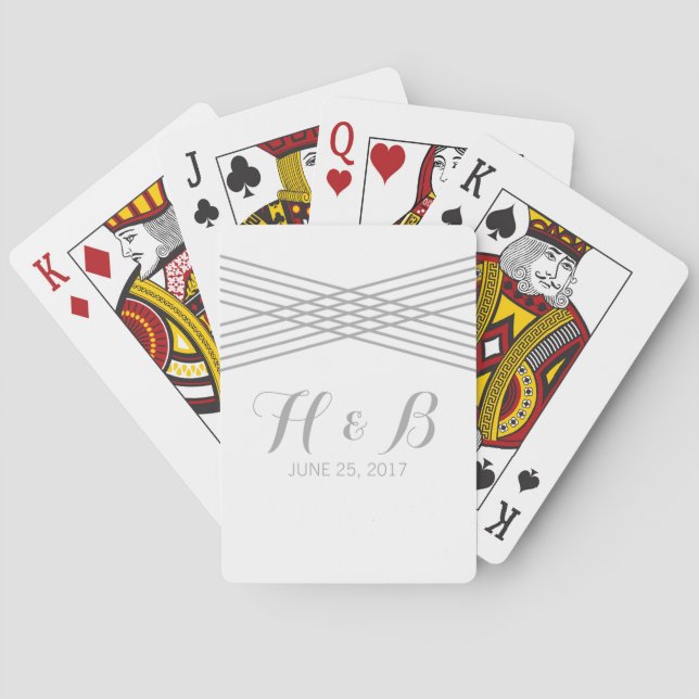 Grey Modern Deco Playing Cards (Back)
