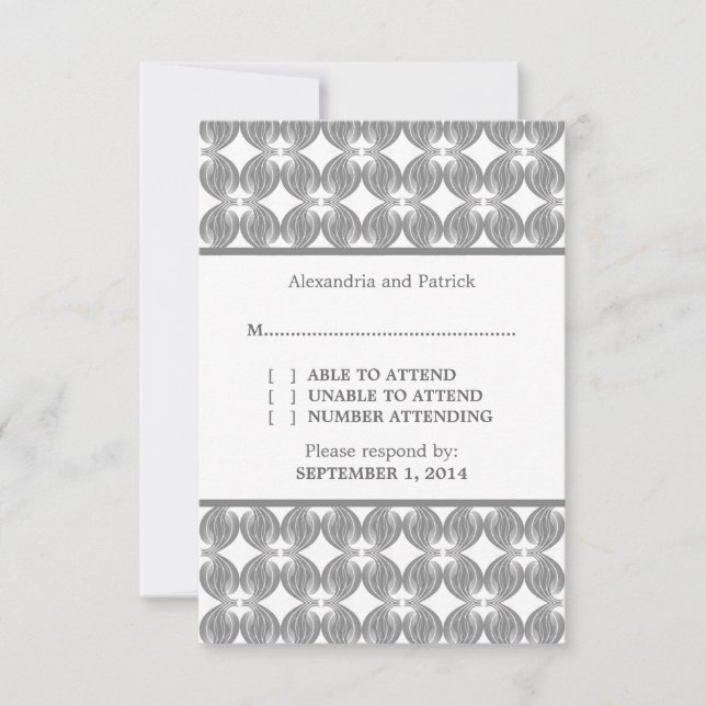 Grey Modern Deco Response Card (Front)