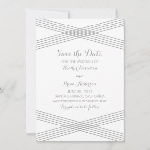 Grey Modern Deco Save the Date Invite