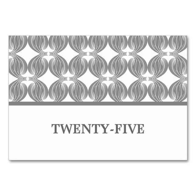 Grey Modern Deco Table Card (Front)