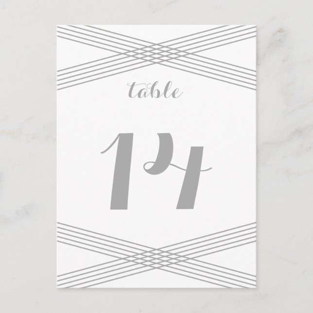 Grey Modern Deco Table Postcard (Front)