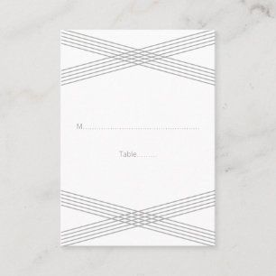 Grey Modern Deco Wedding Place Cards