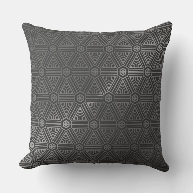 Grey Modern  Geometric Pattern Cushion (Front)