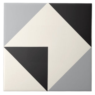 Grey Modern Geometric Shape Pattern Ceramic Tile