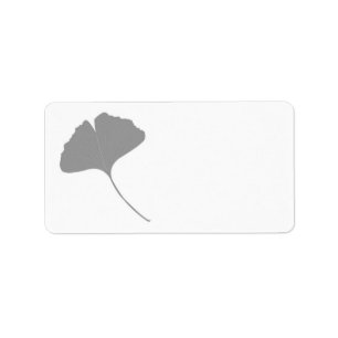 Grey Modern Ginkgo Biloba Cascading Leaves Grey Label