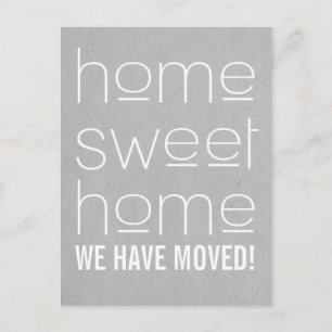 Grey Modern Home Sweet Home Postcard
