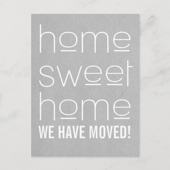 Grey Modern Home Sweet Home Postcard (Front)