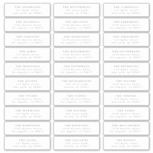 Grey modern individual wedding address labels