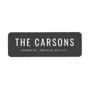 Grey Modern Large Lettering Return Address Label